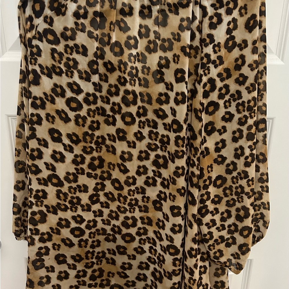 Sheer Leopard Print Plus Size Top - image 3